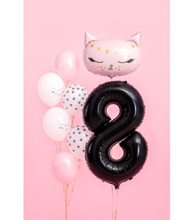 Balon foliowy Cyfra 8 - 86 cm - czarny