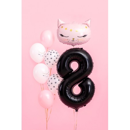 Balon foliowy Cyfra 8 - 86 cm - czarny