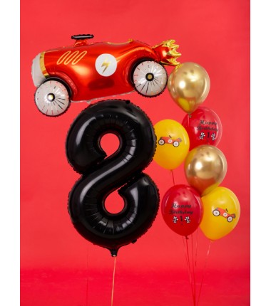 Balon foliowy Cyfra 8 - 86 cm - czarny