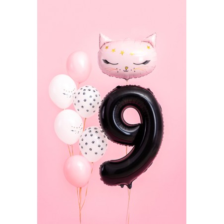 Balon foliowy Cyfra 9 - 86 cm - Czarny