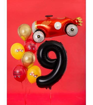 Balon foliowy Cyfra 9 - 86 cm - Czarny