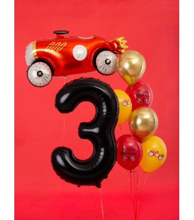 Balony foliowe Cyfra 30 - 86 cm - Czarny