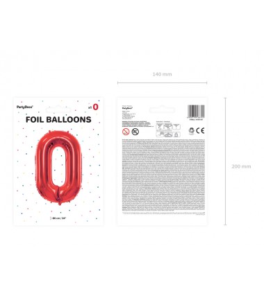 Balony foliowe Cyfra 40 - 86 cm - czerwony