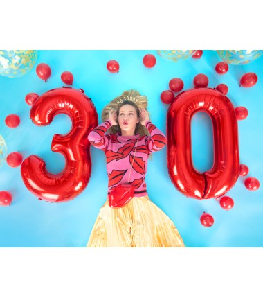 Balony foliowe Cyfra 80 - 86 cm - czerwony