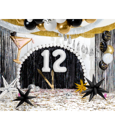 Balon foliowy Cyfra 8 - 86 cm - Biały