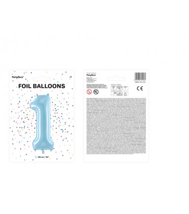Balon foliowy Cyfra 1 - 86 cm - Niebieski