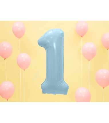 Balon foliowy Cyfra 1 - 86 cm - Niebieski