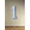 Balon foliowy Cyfra 1 - 86 cm - Mglisty niebieski matowy
