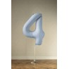 Balon foliowy Cyfra 4 - 86 cm - Mglisty niebieski matowy