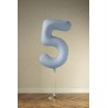 Balony foliowe Cyfra 15 - 86 cm - Mglisty niebieski matowy