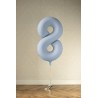 Balony foliowe Cyfra 18 - 86 cm - Mglisty niebieski matowy