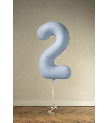 Balony foliowe Cyfra 25 - 86 cm - Mglisty niebieski matowy