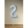 Balony foliowe Cyfra 25 - 86 cm - Mglisty niebieski matowy
