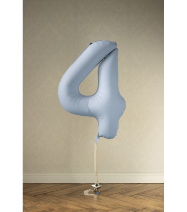 Balony foliowe Cyfra 45 - 86 cm - Mglisty niebieski matowy