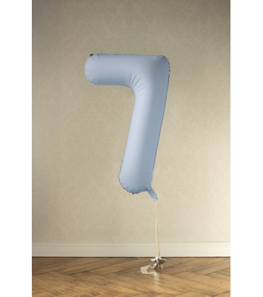 Balony foliowe Cyfra 75 - 86 cm - Mglisty niebieski matowy
