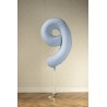 Balony foliowe Cyfra 95 - 86 cm - Mglisty niebieski matowy