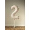 Balon foliowy Cyfra 2 - 86 cm - Jasny beżowy matowy