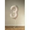 Balon foliowy Cyfra 3 - 86 cm - Jasny beżowy matowy