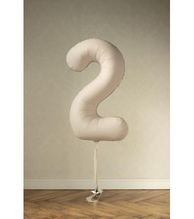 Balony foliowe Cyfra 25 - 86 cm - Jasny beżowy matowy