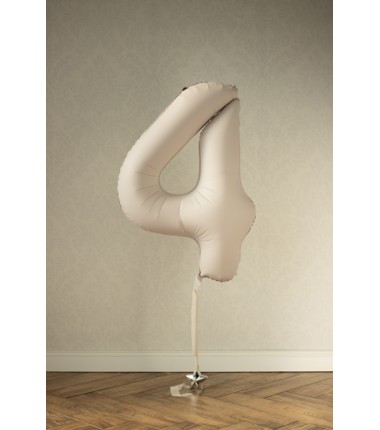 Balony foliowe Cyfra 45 - 86 cm - Jasny beżowy matowy