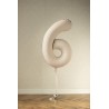 Balony foliowe Cyfra 60 - 86 cm - Jasny beżowy matowy