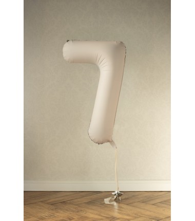 Balony foliowe Cyfra 70 - 86 cm - Jasny beżowy matowy