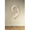 Balony foliowe Cyfra 95 - 86 cm - Jasny beżowy matowy