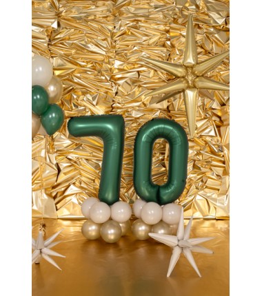 Balony foliowe Cyfra 30 - 86 cm - Butelkowa zieleń