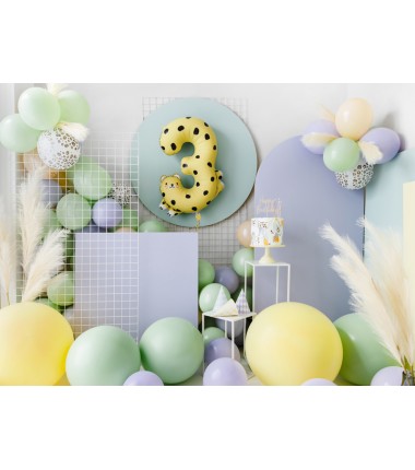 Balon foliowy Cyfra 3 - Gepard - 68x98 cm