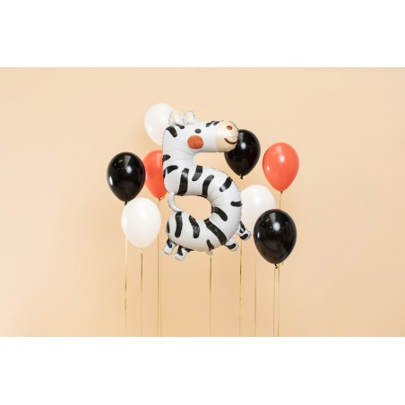 Balon foliowy Cyfra 5 - Zebra 68x98 cm