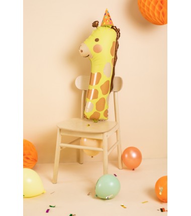 Balon foliowy Cyfra 1 - Żyrafa - 42x90 cm