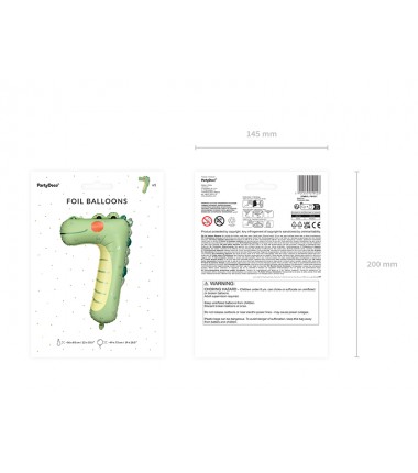 Balon foliowy Cyfra 7 - Krokodyl 56x85 cm