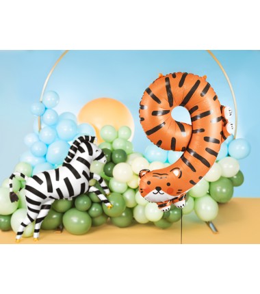 Balon foliowy Cyfra 9 - Tygrys 64x87 cm