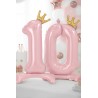 Stojący balon foliowy cyfra 1 - 84 cm jasny różowy
