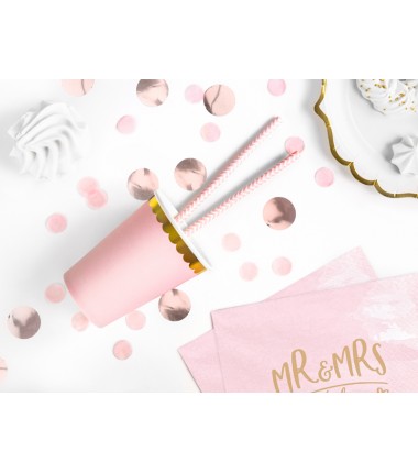 Kubeczki 220 ml jasnoróżowe - 6 sztuk