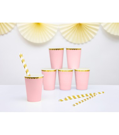 Kubeczki 220 ml jasnoróżowe - 6 sztuk