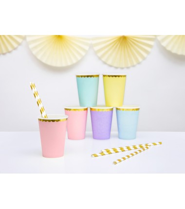 Kubeczki 220 ml jasnoróżowe - 6 sztuk