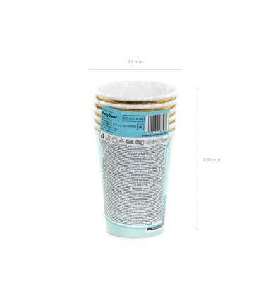 Kubeczki 220 ml jasnoniebieski - 6 sztuk