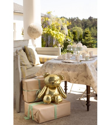 Balon foliowy Miś 43x53 cm złoty