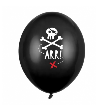Balony nadruk 30 cm - Piraci - 6 sztuk