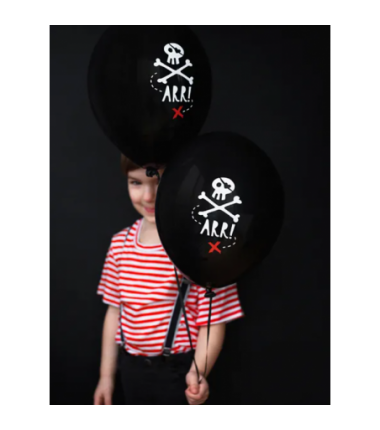 Balony nadruk 30 cm - Piraci - 6 sztuk