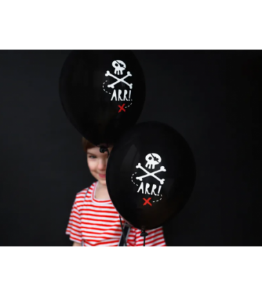 Balony nadruk 30 cm - Piraci - 6 sztuk