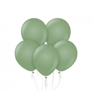 Balony KALISAN 30 cm - 12" Retro Eucalyptus - matowe zielone - 100 sztuk