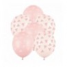 Balony nadruk 30 cm Kokardki - różowe i beżowe - 6 sztuk