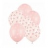 Balony nadruk 30 cm Kokardki - różowe i beżowe - 6 sztuk