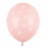Balony nadruk 30 cm Kokardki - różowe i beżowe - 6 sztuk