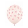 Balony nadruk 30 cm Kokardki - różowe i beżowe - 6 sztuk
