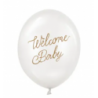 Balony nadruk 30 cm, Welcome Baby, mix różowy - 6 sztuk