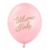 Balony nadruk 30 cm, Welcome Baby, mix różowy - 6 sztuk