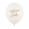 Balony nadruk 30 cm, Welcome Baby, mix różowy - 6 sztuk